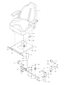 Seat Diagram and Parts List for MZ54 ROPS Husqvarna Lawn Tractor