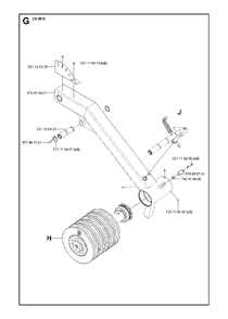 Pivoting Arm Diagram and Parts List for CS2512 (1301 & Above)(2013-04) Husqvarna Circular Saw