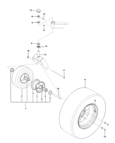 Wheels Tires Diagram and Parts List for MZ5424S (967003903)(2013-07) Husqvarna Lawn Mower