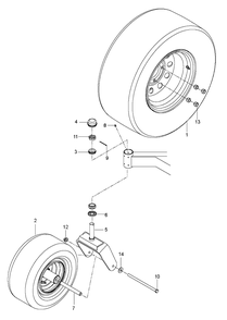 Wheels And Tires Diagram and Parts List for M-ZT61 (96717701001)(2019-02) Husqvarna Lawn Mower