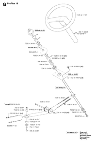Steering Diagram and Parts List for PF18 2003-02 Husqvarna Lawn Tractor