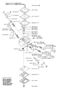 Carburetor Parts Diagram and Parts List for 353EPA 2002-09 Husqvarna Chainsaw