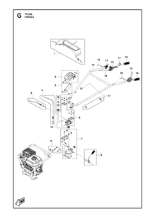 Handle Diagram and Parts List for TR262 (970448501)(2020-07) Husqvarna Cultivator