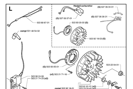Cylinder Cover 2 Diagram and Parts List for 359 20010100001-20014000000 Husqvarna Chainsaw