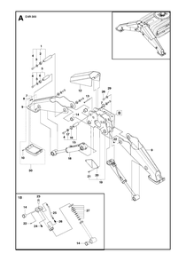 Support Legs Diagram and Parts List for DXR300 (1 & Above)(2013-08) Husqvarna Demolition Hammer