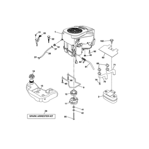 Engine Diagram and Parts List for LGT2654-96045004700  Husqvarna Lawn Tractor