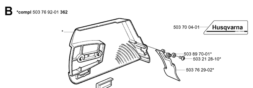 Clutch Cover 2 Diagram and Parts List for 372XP/ (XPG)(20014000001-20034000000) Husqvarna Chainsaw