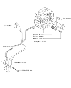 Ignition/ Flywheel Diagram and Parts List for 455ERANCHER 2007-01 Husqvarna Chainsaw