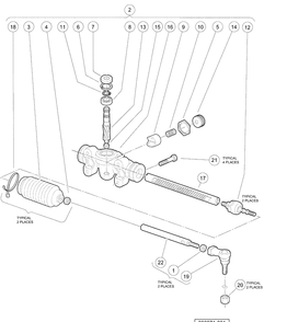 Steering Gear Assembly Diagram and Parts List for HUV4420G 2006-11 Husqvarna Lawn Tractor