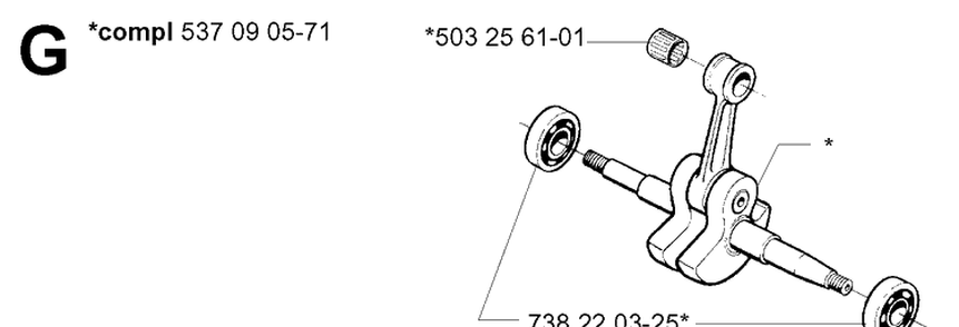 Crankshaft Diagram and Parts List for 395XP/ (XPG)(20034000001-20051800000) Husqvarna Chainsaw