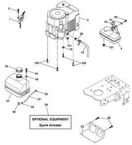 Engine Diagram and Parts List for YTH1842 (954569790-A)(2003-01) Husqvarna Lawn Tractor
