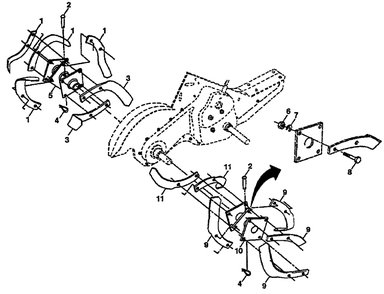 Tine Assembly Diagram and Parts List for CRT50 (954000031-D)(1993-01) Husqvarna Tiller