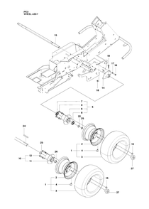Wheels And Tires Diagram and Parts List for PF21 (965192401)(2010-07) Husqvarna Lawn Tractor