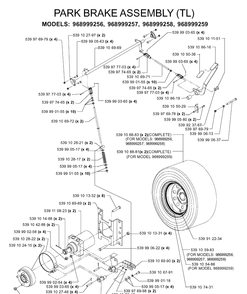 Brake / Rear Mower Lift Diagram and Parts List for IZ5223T (968999257)(2005-08) Husqvarna Lawn Mower
