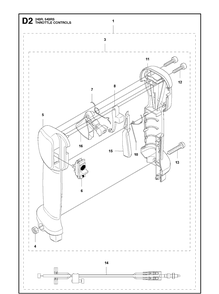 Throttle Controls Diagram and Parts List for 243R 20121000001-Current Husqvarna Brush Cutter