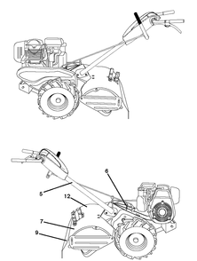 Decals Diagram and Parts List for DRT900H (96093001206)(2013-12) Husqvarna Cultivator