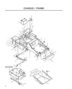 Chassis Lower Diagram and Parts List for IZ5223 (968999707)(2007-09) Husqvarna Lawn Mower