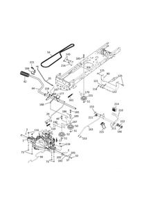 Drive Diagram and Parts List for TC130 2020 Husqvarna Lawn Tractor