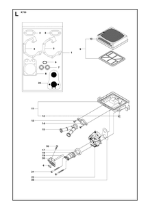 Carburetor And Air Filter 2 Diagram and Parts List for K750 2009-07 Husqvarna Lawn Tractor Accessories