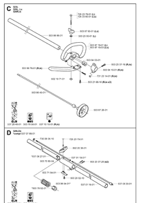 Shaft Diagram and Parts List for 326LX 20061400001-20070100000 Husqvarna Edger