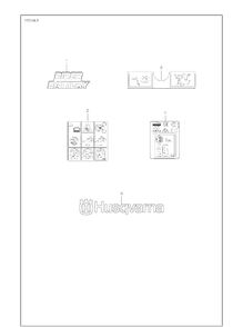 Decals Diagram and Parts List for 967187001  Husqvarna Lawn Tractor Accessories