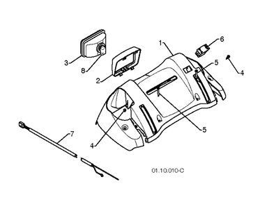 Handle 3 Diagram and Parts List for 14527XLS (96193006101)(2010-08) Husqvarna Snow Blower
