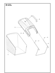 Bagger Diagram and Parts List for LC141C  Husqvarna Lawn Mower