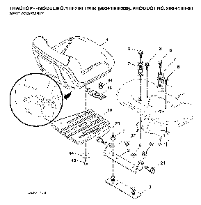 Seat Diagram and Parts List for YTH200TWIN (96041006400)(2007-10) Husqvarna Lawn Tractor