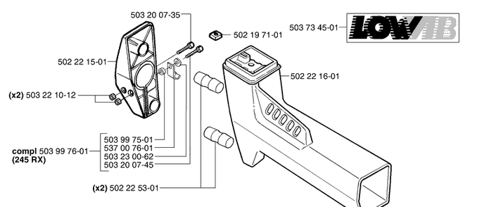 Av Mount Diagram and Parts List for 240 2002-08 Husqvarna Brush Cutter