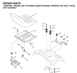 Seat Diagram and Parts List for CTH180XP (HAUCT18H42A)(2003-01) Husqvarna Lawn Tractor
