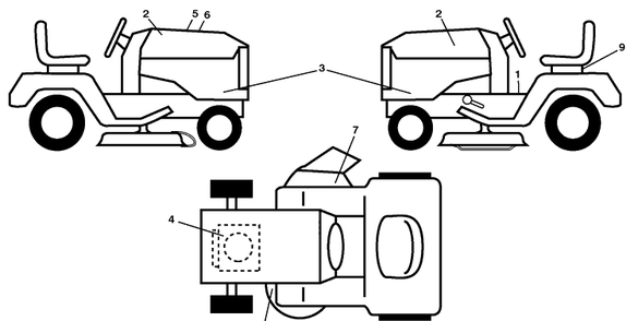 Decals Diagram and Parts List for YTH22V42 (917289620)(2010-05) Husqvarna Lawn Mower