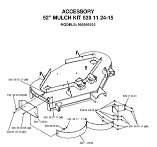 Part Location Diagram of 539112421 Husqvarna BAFFLE, MULCH, LEFT