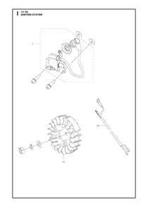 Ignition System Diagram and Parts List for 131RB 20181300001 & Above Husqvarna Brush Cutter