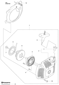 Starter Diagram and Parts List for 435 2009-02 Husqvarna Chainsaw
