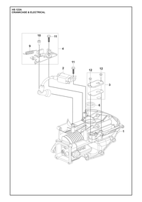 Crankcase And Electrical Diagram and Parts List for HS123A  Husqvarna Engine