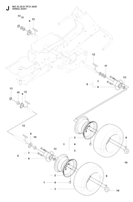 Wheels And Tires 2 Diagram and Parts List for PF21AWD (965192501)(2008-03) Husqvarna Lawn Tractor