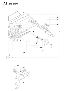Clutch Cover 2 Diagram and Parts List for 576XP-576XPEPA 20083100001-20100100000 Husqvarna Chainsaw