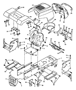 Chassis And Enclosures Diagram and Parts List for LT125 (954002711-C)(1996-04) Husqvarna Lawn Tractor
