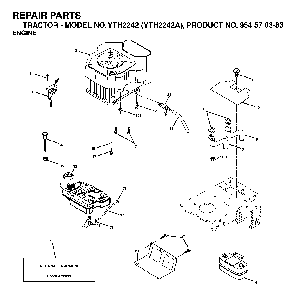 Engine Diagram and Parts List for YTH2242A (954570383)(2003-01) Husqvarna Lawn Tractor