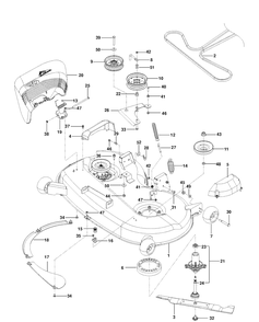 Mower Deck / Cutting Deck Diagram and Parts List for RZ4623 (967009801)(2013-05) Husqvarna Lawn Mower