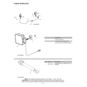 Cable Interlock Diagram and Parts List for 970528602  Husqvarna Snow Blower