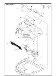 Chassis And Enclosures 3 Diagram and Parts List for R422TS AWD Husqvarna Lawn Mower