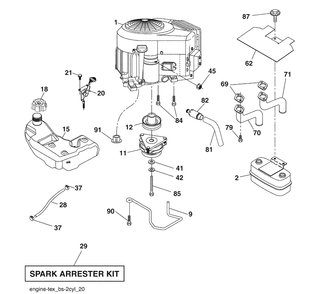 Engine Diagram and Parts List for YTH2454 (96043006000)(2008-12) Husqvarna Lawn Mower