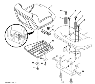 Seat Diagram and Parts List for LGT2654 (96045005000)(2013-09) Husqvarna Lawn Tractor