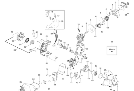 Engine Diagram and Parts List for 125C 2009-09 Husqvarna Trimmer