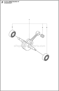 Crankshaft Diagram and Parts List for K1270II  Husqvarna Concrete Saw