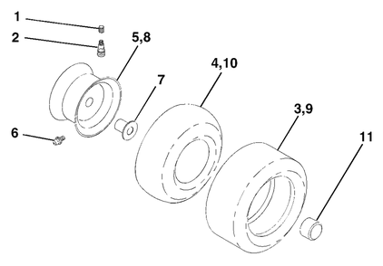 Wheels And Tires Diagram and Parts List for LTH2042 (954571953-C)(2004-03) Husqvarna Lawn Tractor