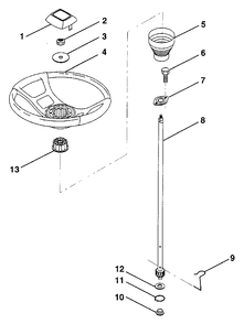 Steering Wheel Diagram and Parts List for LR12 (954000752-A)(1994-05) Husqvarna Lawn Tractor