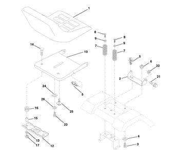 Seat Assembly Diagram and Parts List for LTH120 (954140003B)(1997-12) Husqvarna Lawn Mower