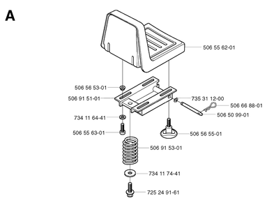Seat Diagram and Parts List for R13BIO 2002-02 Husqvarna Lawn Tractor